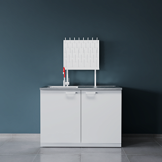 Мойка лабораторная металлическая ЛК-1200 СМС-Г (кол-во раковин - 1)